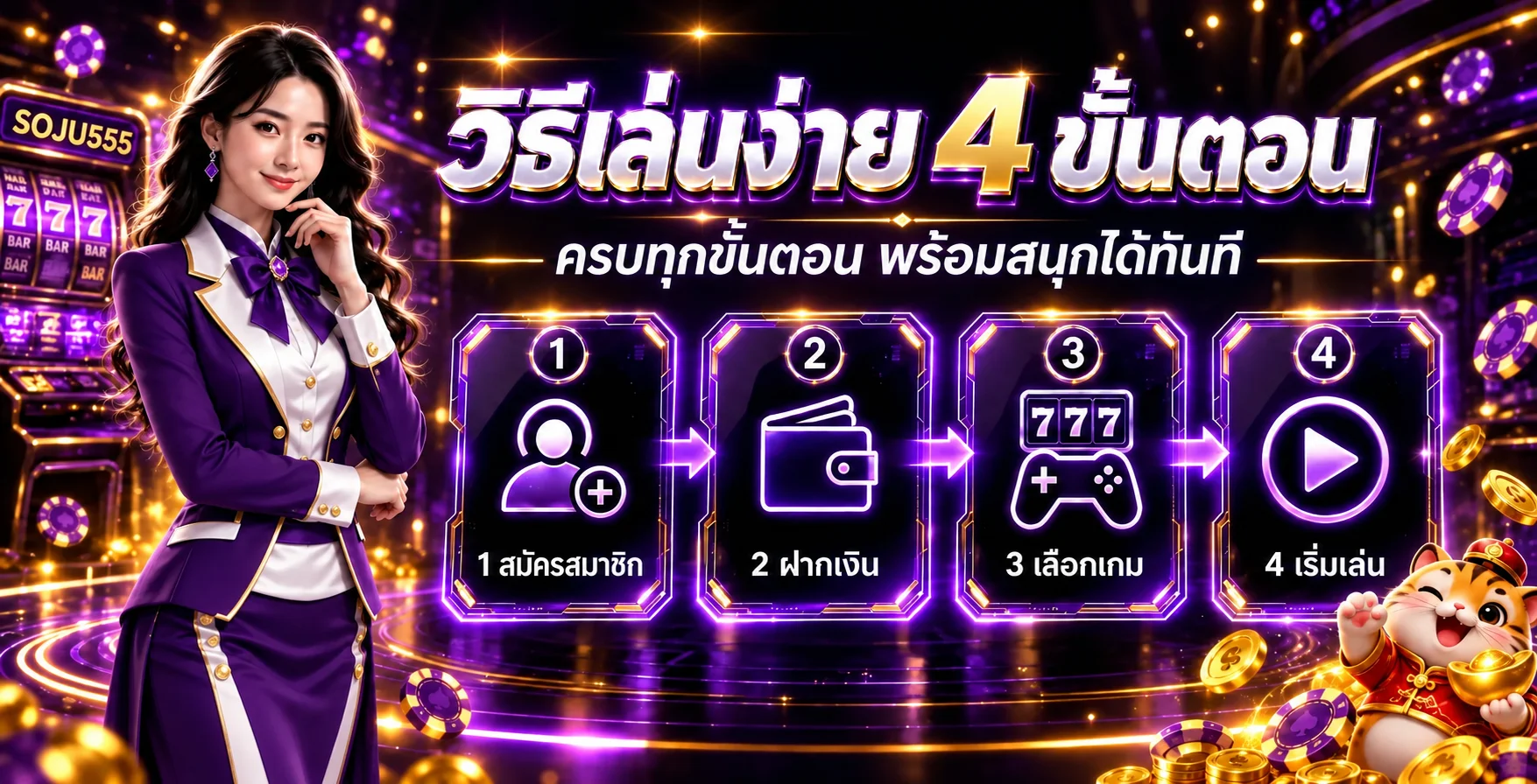 วิธีเล่นสล็อต SOJU555 สี่ขั้นตอน